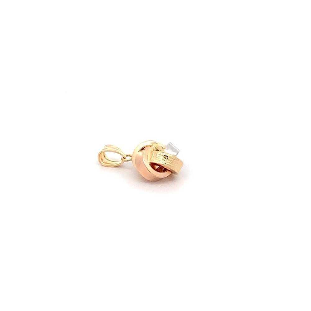 18K Yellow Gold Pendant Tricolor White Yellow Rose Gold 1.10 grams - Picture 8 of 13